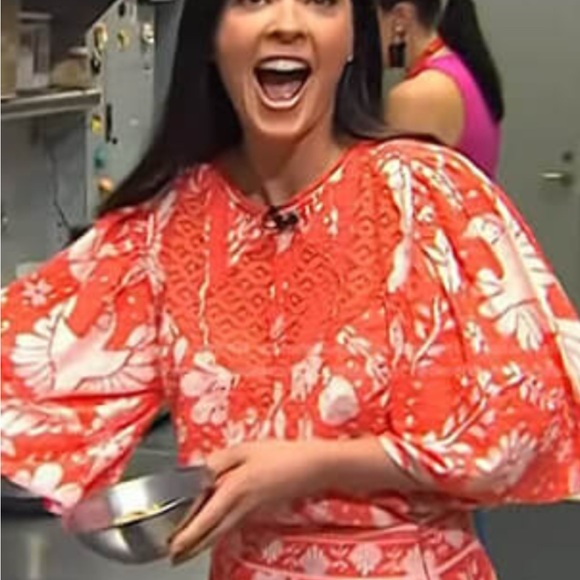 FARM Rio Orange Toucan Floral Pullover Embroidered Blouse – Size Large - Picture 8 of 15